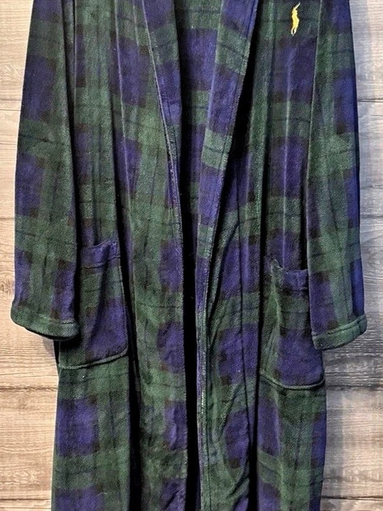 Polo Ralph Lauren Other - Polo Ralph Lauren Men's Robe Green Blue Blackwatch Plaid In Small/Med Big Pony